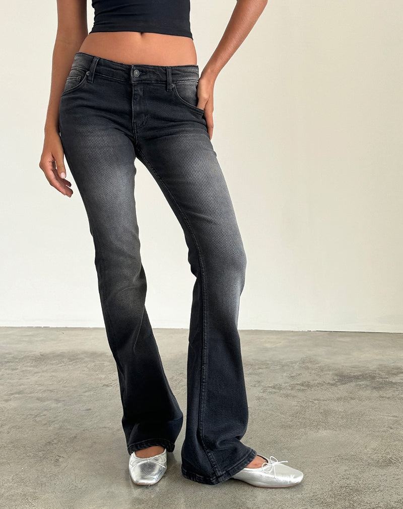 Black Motel Rocks Low Rise Flared Women's Jeans | UVR5594NS