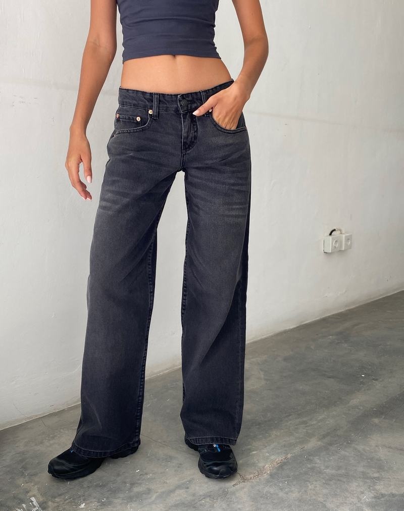 Black Motel Rocks Low Rise Parallel Women's Jeans | UNW5694KW