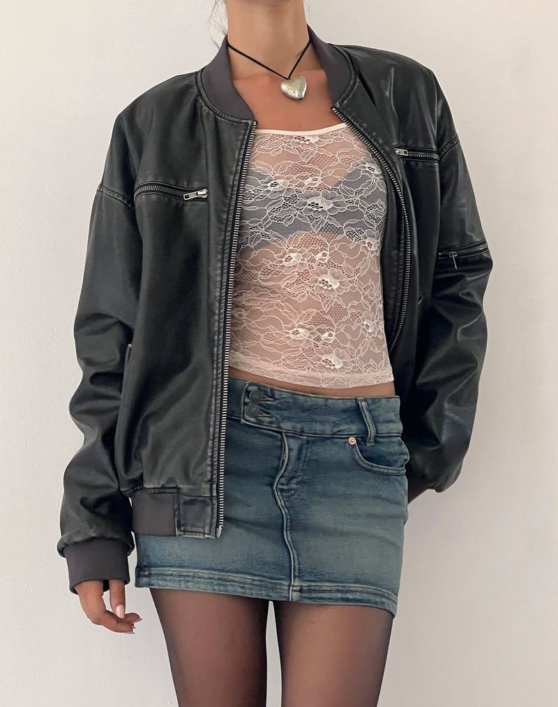 Black Motel Rocks Marco Distressed Women's Bomber Jackets | YFN329IA