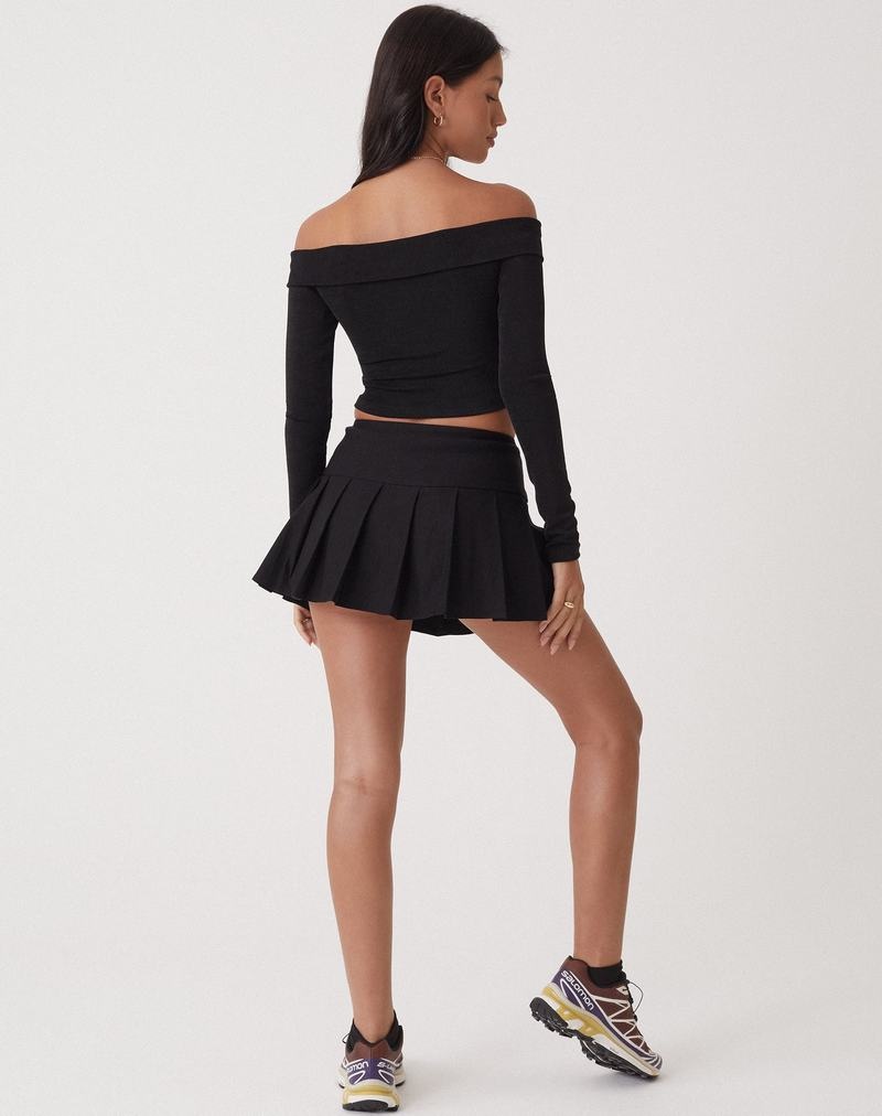 Black Motel Rocks Motel X Olivia Neill Casini Pleated Micro Women's Skirts | GEI438ZN