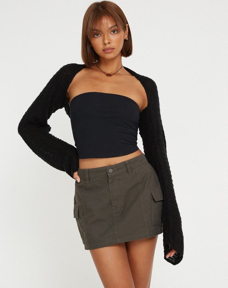 Black Motel Rocks Nobila Shrug Women's Jumpers | NBN5011VE