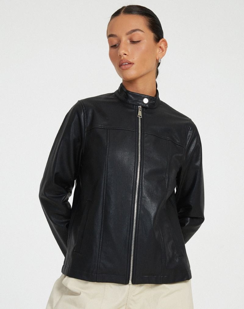 Black Motel Rocks Olivia Women's Leather Jackets | WWX6888JJ