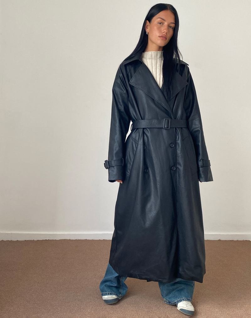 Black Motel Rocks Orcati Double Breasted Women's Trench Coat | USW5638YO