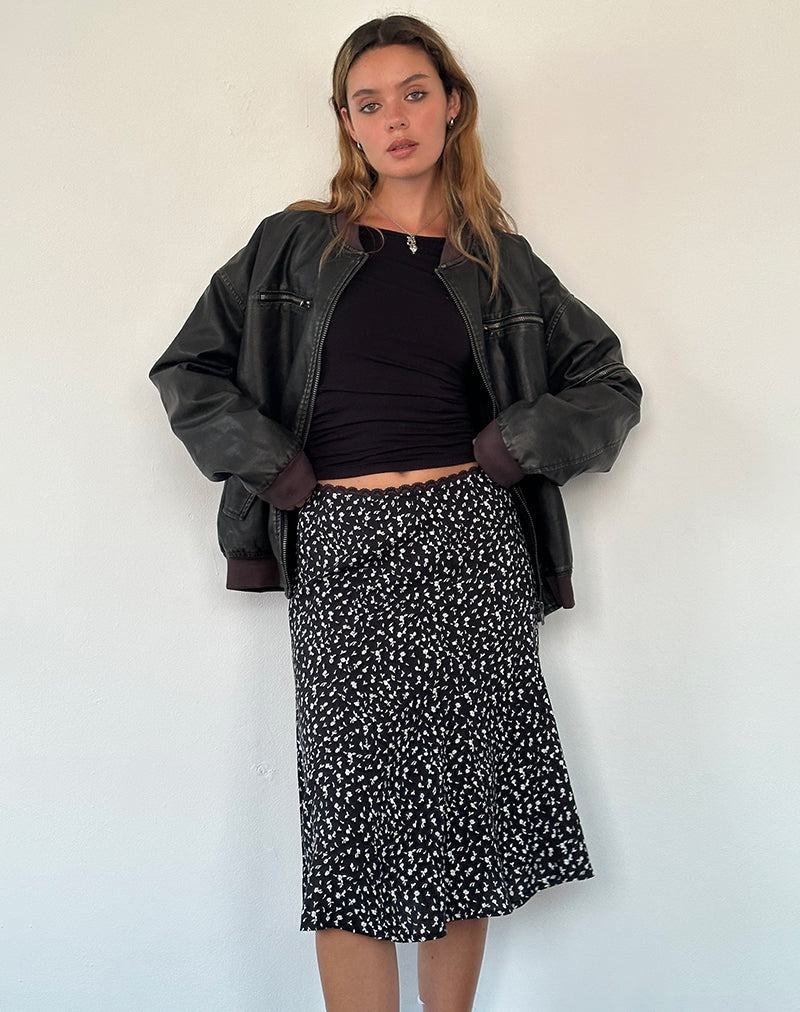 Black Motel Rocks Rahyu Midi Women's Skirts | PQT9313WN