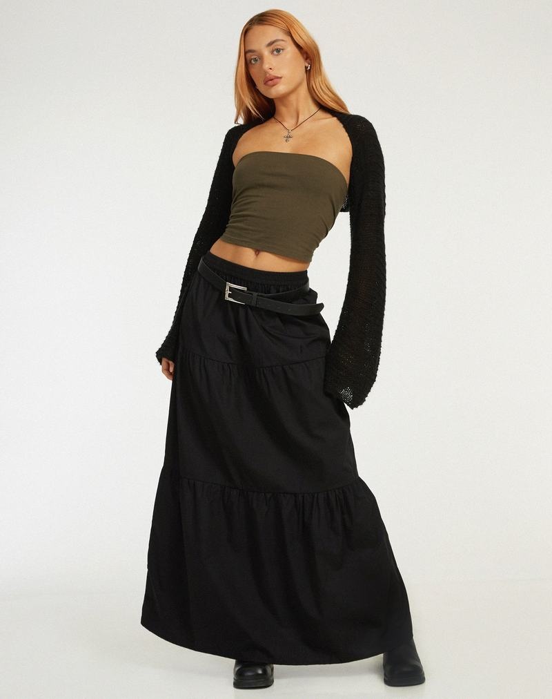 Black Motel Rocks Remax Maxi Women's Skirts | SOP7266UD