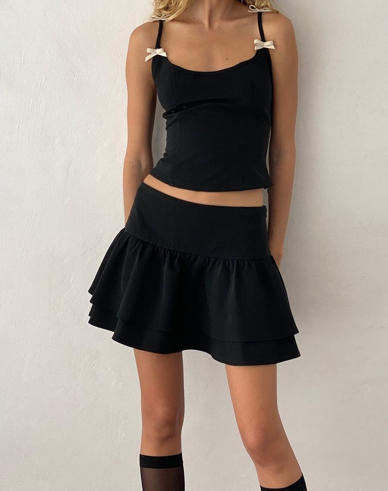 Black Motel Rocks Samrina Pleated Tailored Mini Women's Skirts | YBV614EH