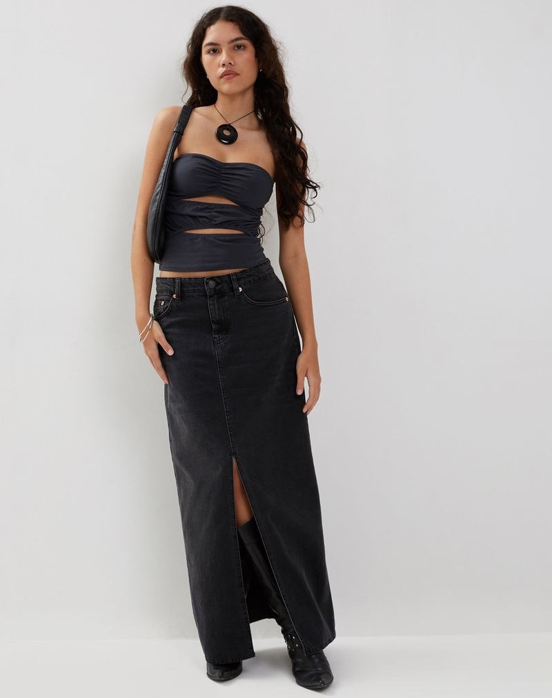 Blue Grey Motel Rocks Dayu Crop Women's Bandeau | DOA3978MR