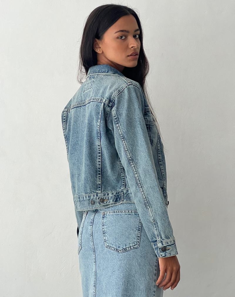 Blue Motel Rocks Fitted Women's Denim Jackets | FPO2754PZ