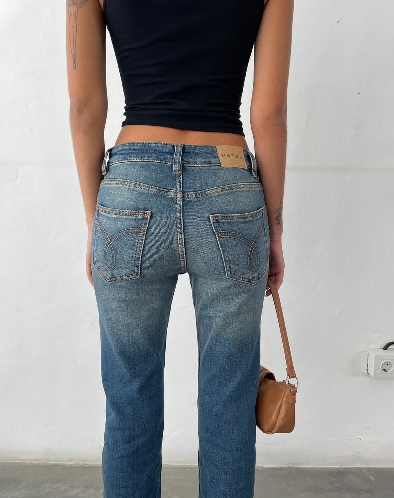 Blue Motel Rocks Low Rise Bootleg Women's Jeans | FFJ5693NN