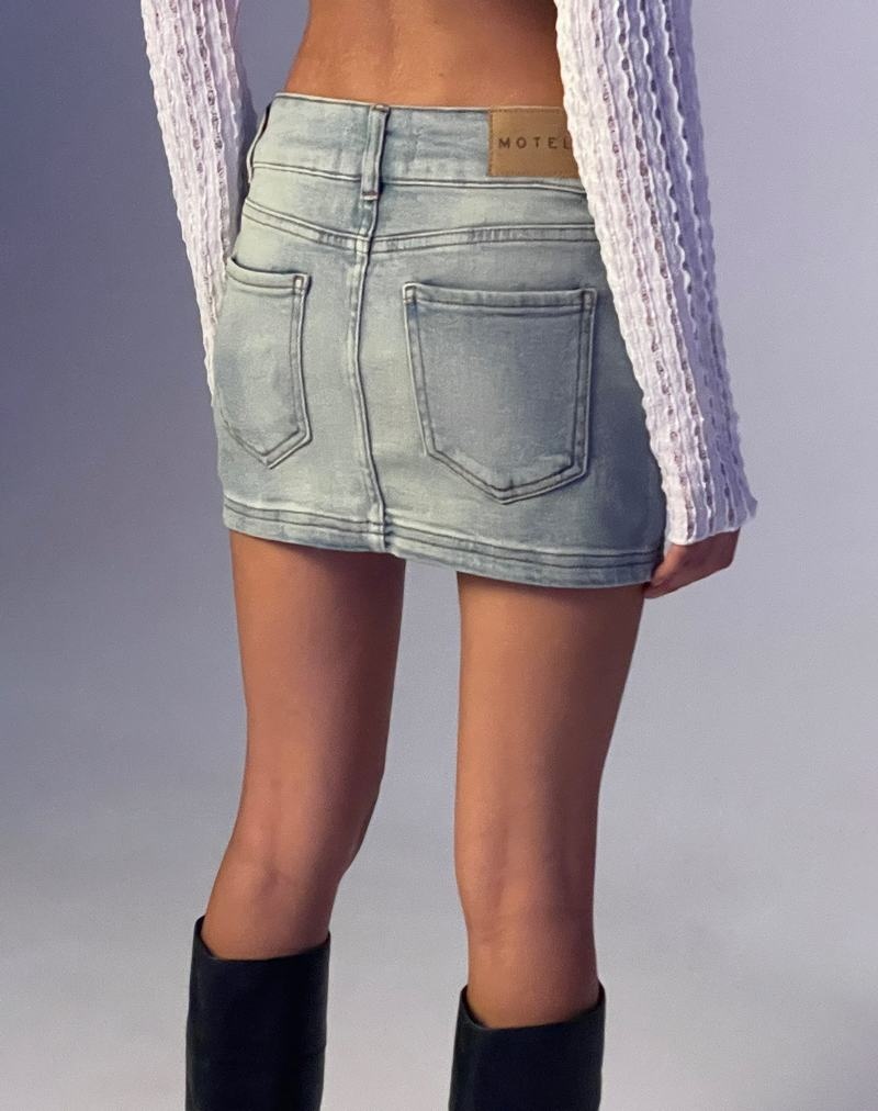 Blue Motel Rocks Low Rise Mini Women's Denim Skirt | CJQ8788IY