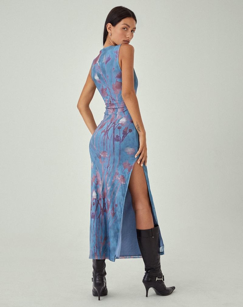 Blue Motel Rocks Motel X Jacquie Flo Women's Midi Dress | MIG5748XI