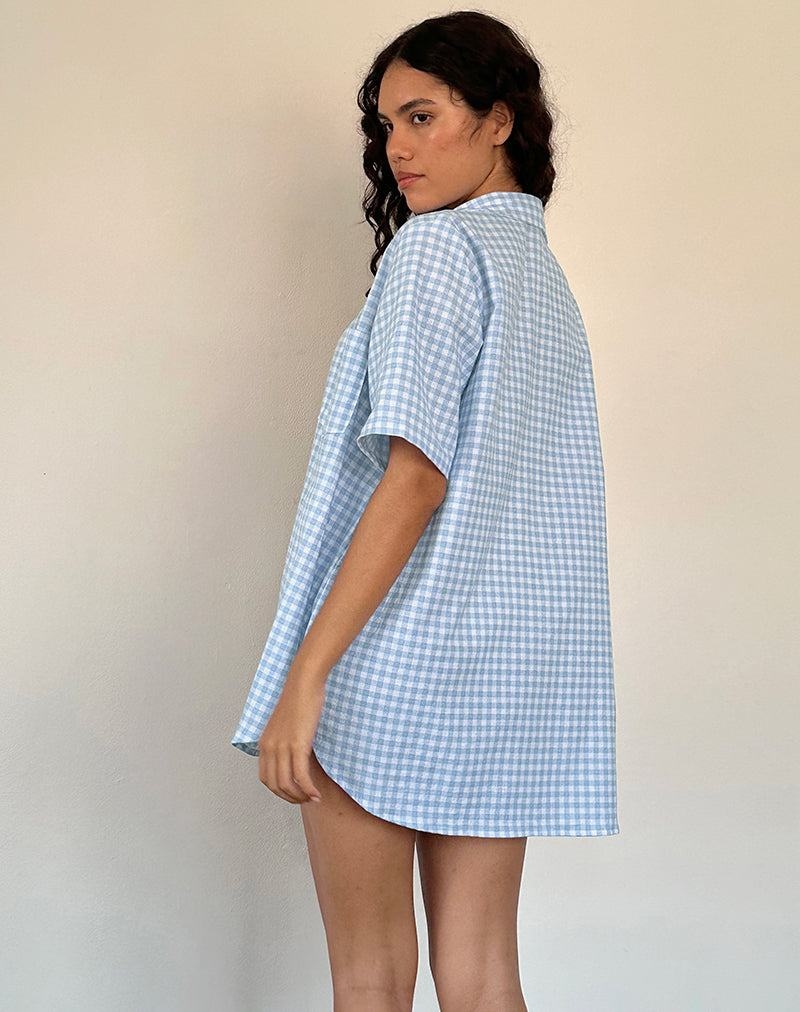 Blue Motel Rocks Smith Oversized Women's Shirts | CRO9088BO