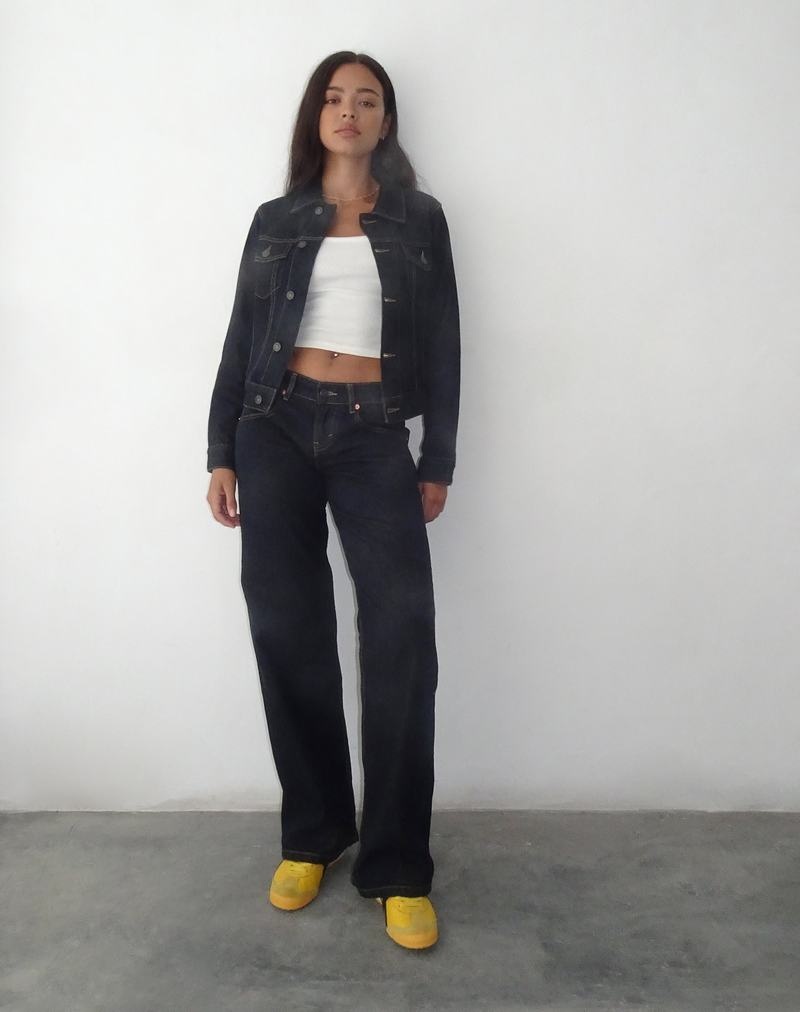 Dark Blue Motel Rocks Fitted Women's Denim Jackets | CNY1626KX