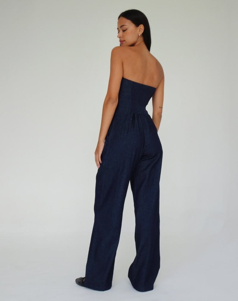 Dark Blue Motel Rocks Kyaria Women's Jumpsuit | WSX4555PQ