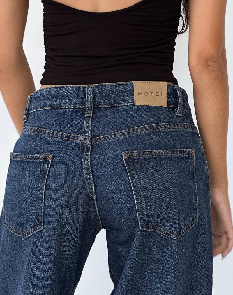 Dark Blue Motel Rocks Roomy Extra Wide Low Rise Women's Jeans | FTY2831YK