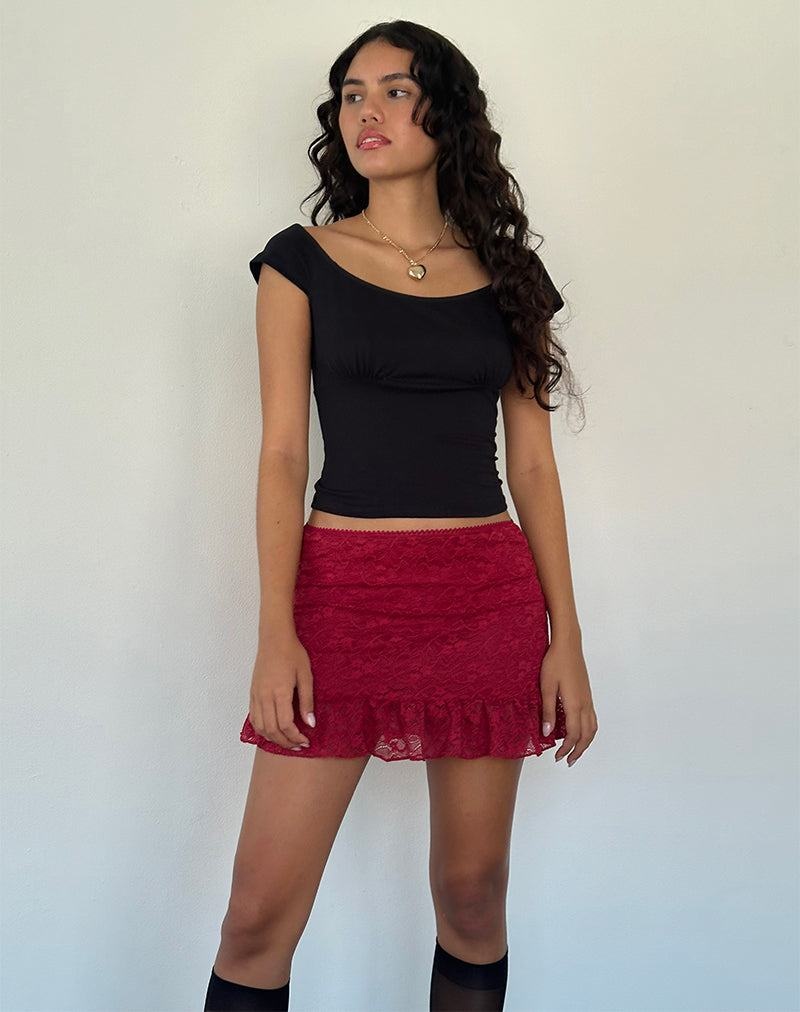 Dark Red Motel Rocks Krecia Mini Women's Skirts | IGI9228PX