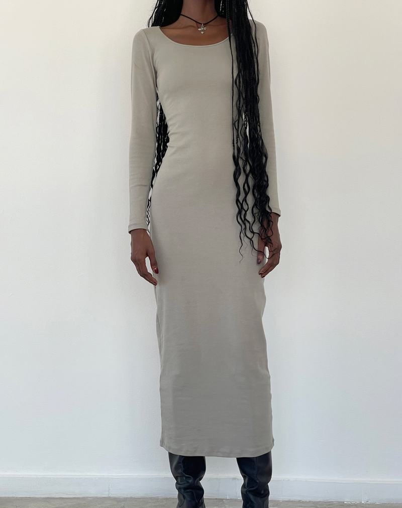 Green Grey Motel Rocks Belila Long Sleeve Women's Maxi Dress | WWV6138ZO