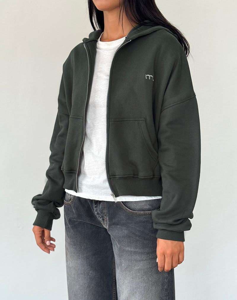 Green Light Grey Motel Rocks Zip Through Women's Hoodie | LPN5110JL