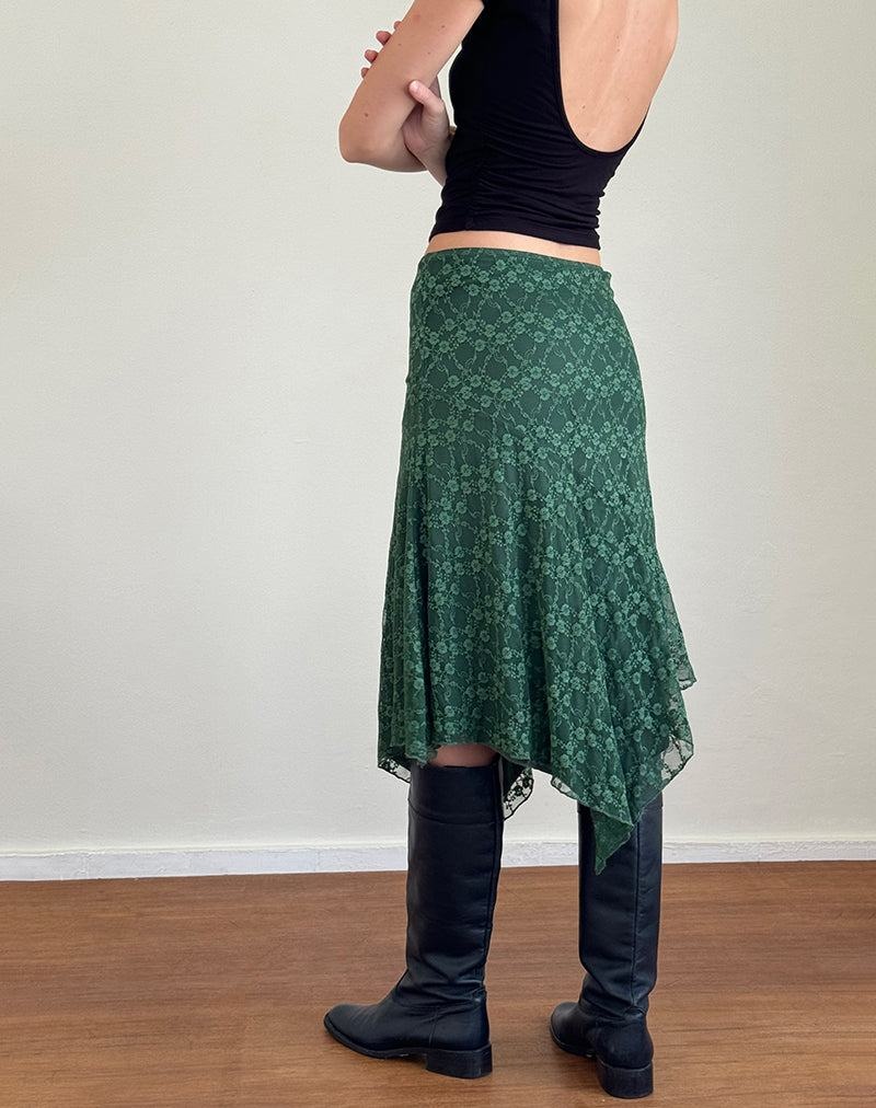 Green Motel Rocks Cinta Midi Women's Skirts | KAT5270NA