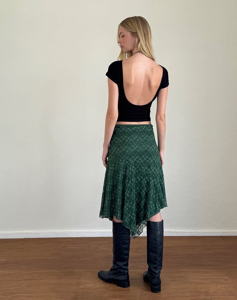 Green Motel Rocks Cinta Midi Women's Skirts | KAT5270NA