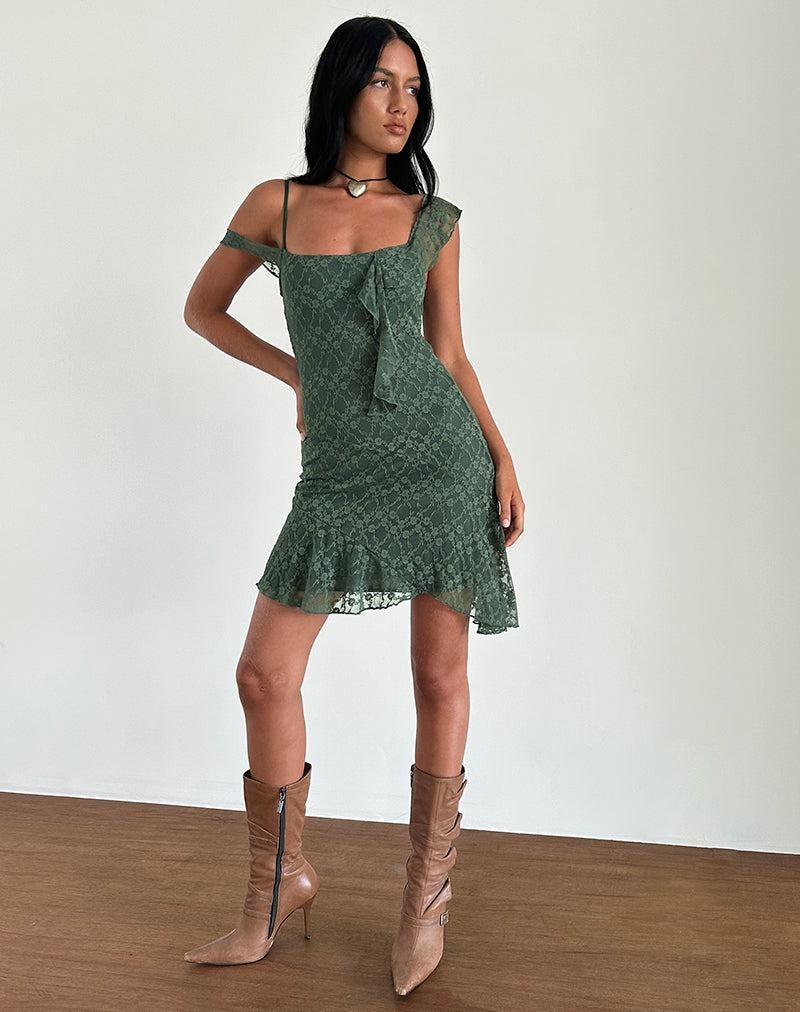 Green Motel Rocks Jati Women's Mini Dress | IOM8052JY