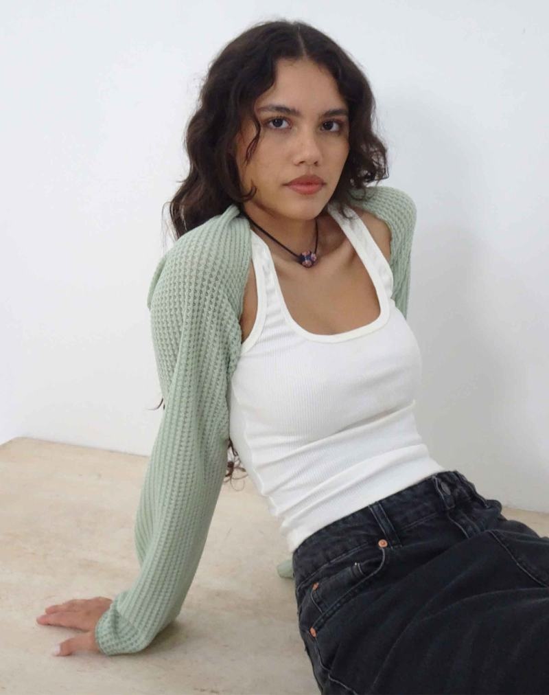 Green Motel Rocks Nobila Shrug Women's Cropped Tops | BCC10054EC