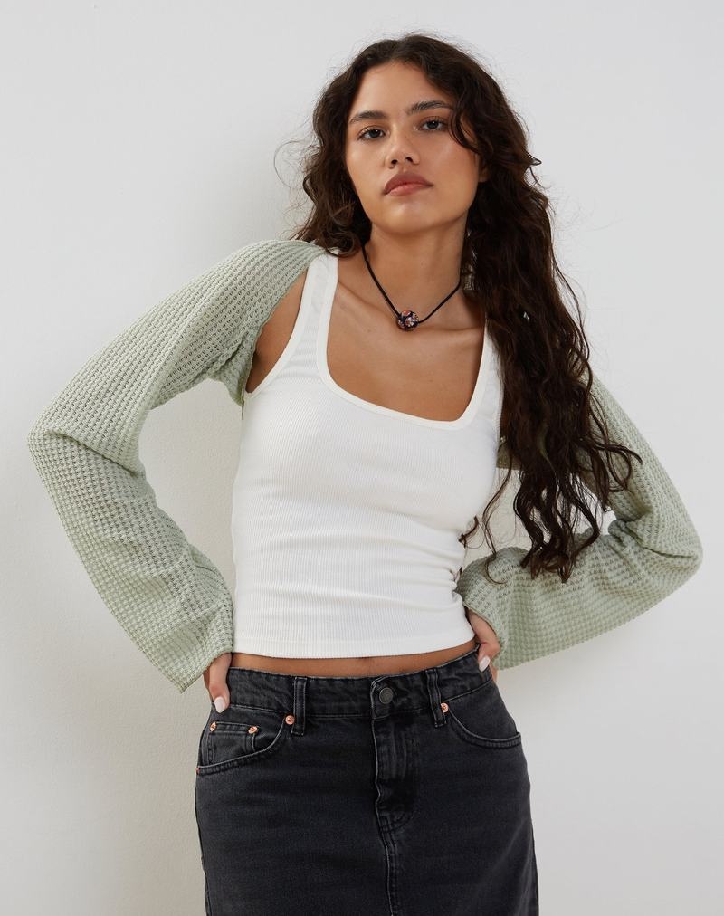 Green Motel Rocks Nobila Shrug Women's Cropped Tops | BCC10054EC