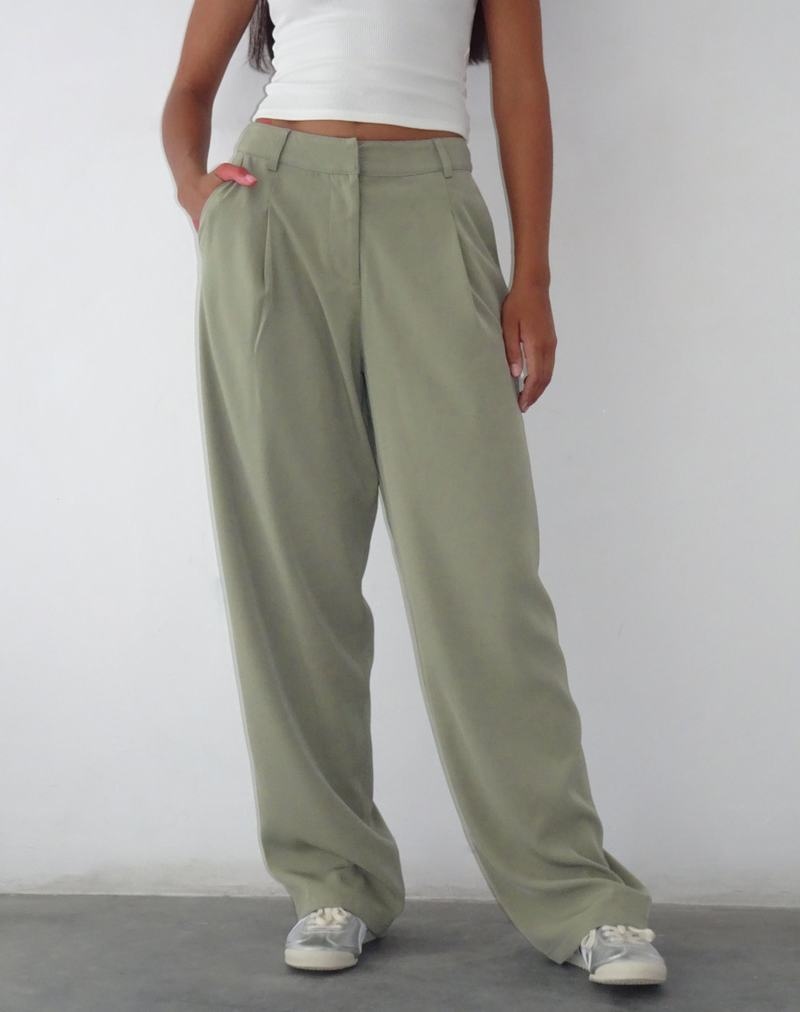 Grey Green Motel Rocks Sakaria Wide Leg Women's Trousers | RSY2754RF