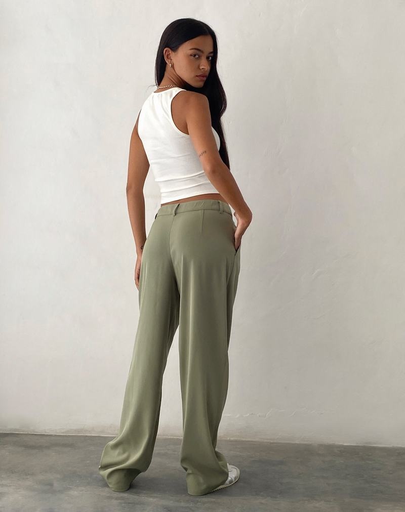 Grey Green Motel Rocks Sakaria Wide Leg Women's Trousers | RSY2754RF