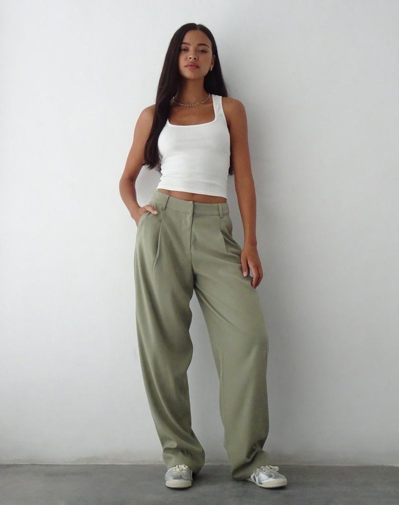 Grey Green Motel Rocks Sakaria Wide Leg Women\'s Trousers | RSY2754RF