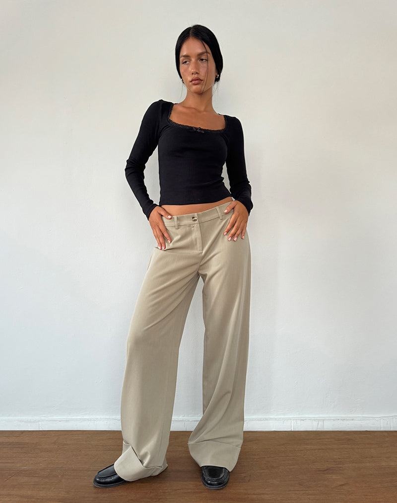 Grey Motel Rocks Abba Low Rise Women's Trousers | NQY4367EN