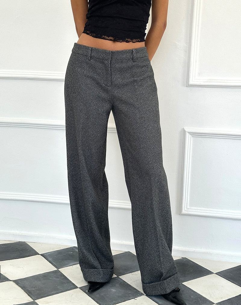 Grey Motel Rocks Abdel Faux Wool Tailored Women\'s Trousers | SNZ4817DE