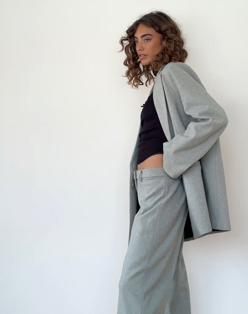 Grey Motel Rocks Abdel Faux Wool Tailored Women's Trousers | BBG2228GP