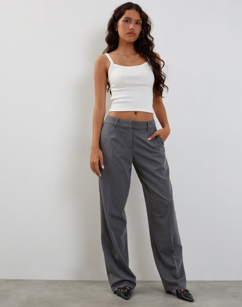 Grey Motel Rocks Sirkia Low Rise Tailored Women's Trousers | YCP3429AF