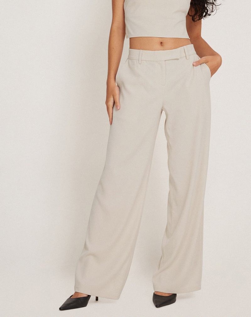 Light Cream White Motel Rocks Jabba Women's Trousers | XFN5844TI