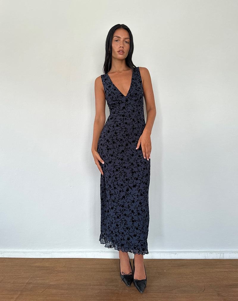 Navy Motel Rocks Gabriela Women's Midi Dress | LZP798JZ