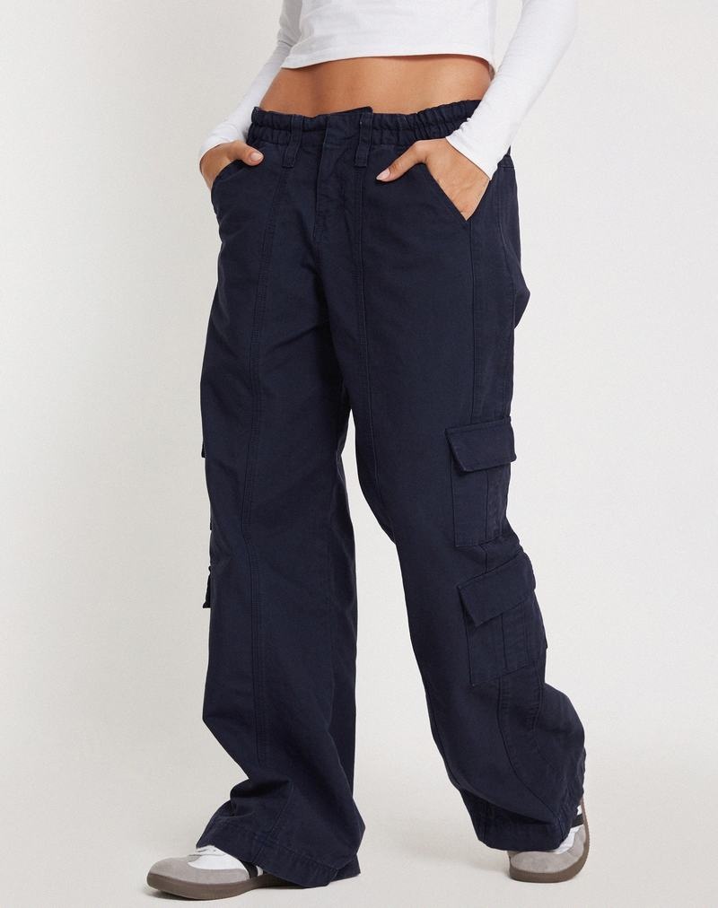 Navy Motel Rocks Hansa Cargo Women's Trousers | MZV4288VD