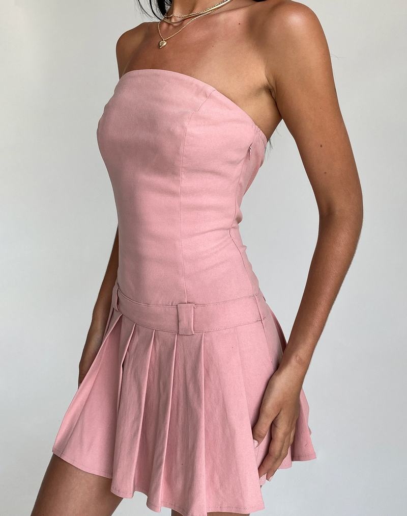 Pink Motel Rocks Payoda Bandeau Women's Mini Dress | MFH2174VI