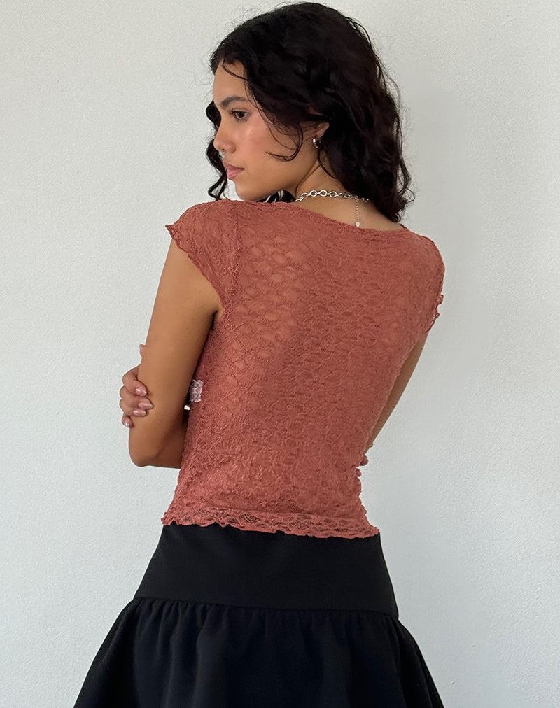 Pink Rose Motel Rocks Sherine Lace Women's Vest | SRR122BQ