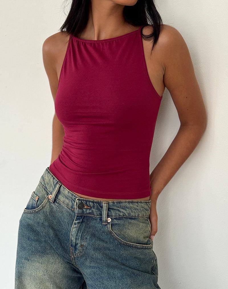 Red Motel Rocks Dudley Top Women's Vest | FQW1056FX