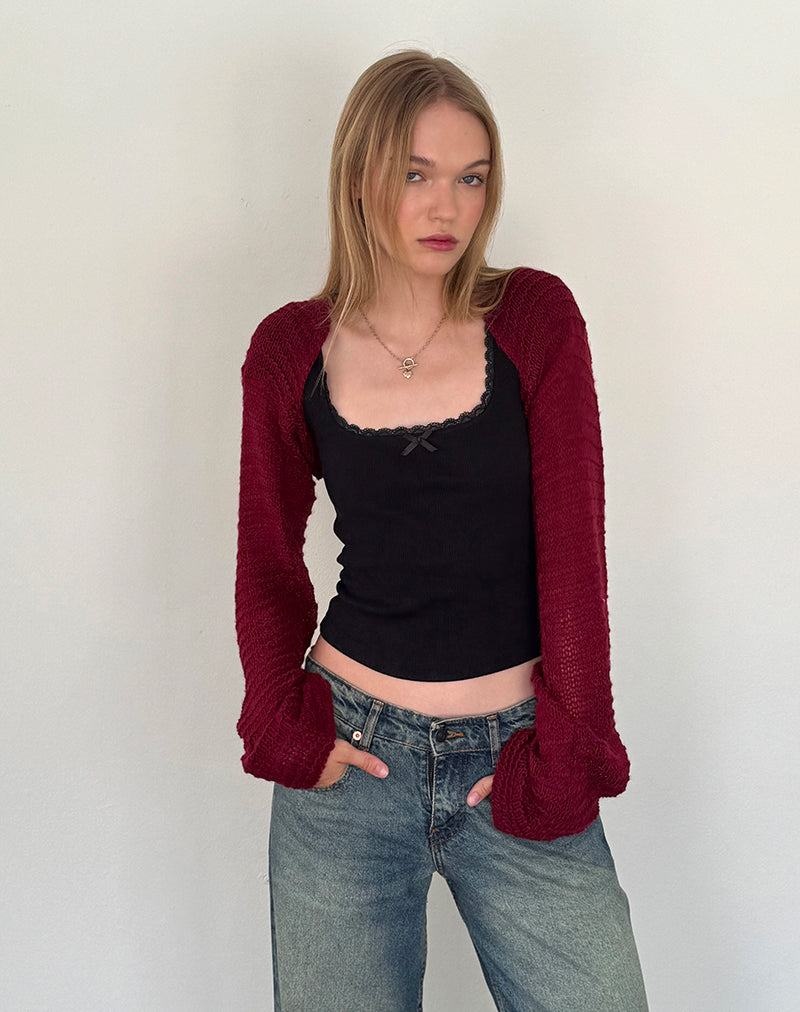 Red Motel Rocks Nobila Knitted Shrug Women's Jumpers | EHD1877AI