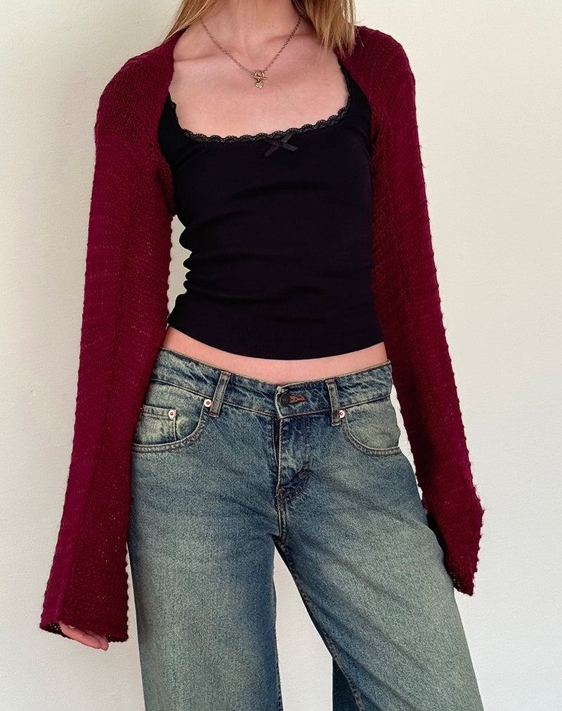 Red Motel Rocks Nobila Knitted Shrug Women's Jumpers | EHD1877AI