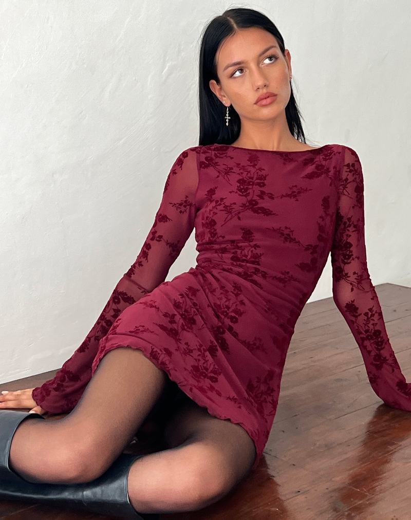 Red Motel Rocks Sevila Long Sleeve Women's Mini Dress | UKY6863OB