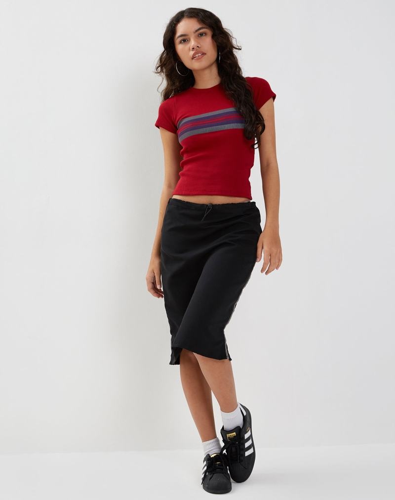 Red Motel Rocks Tiona Top Women's T Shirts | APG6785BW