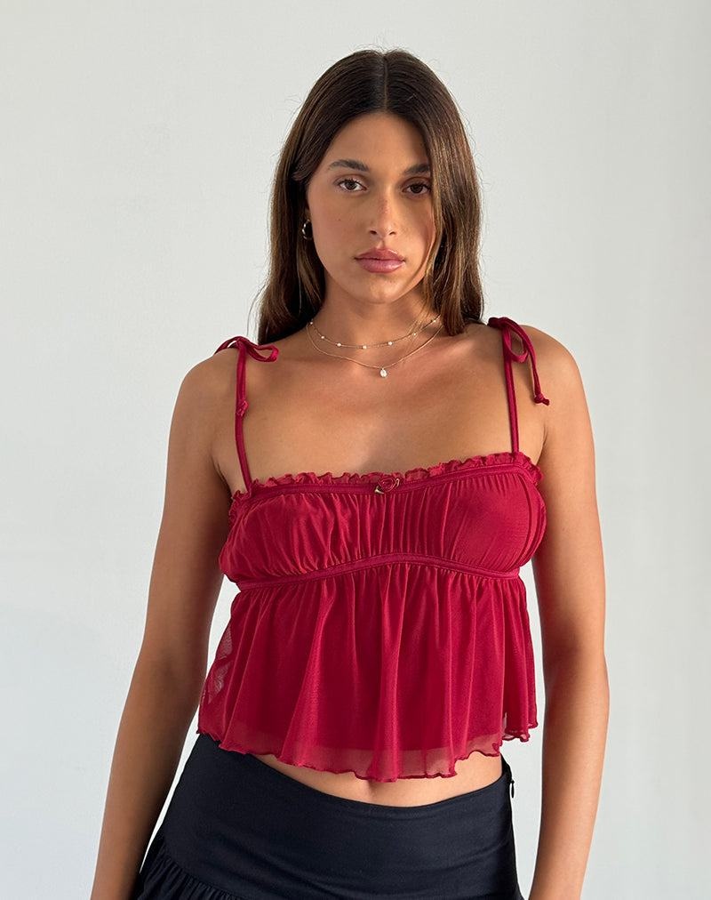 Red Pink Red Motel Rocks Damaris Cami Women's Tank Top | OET7480HQ