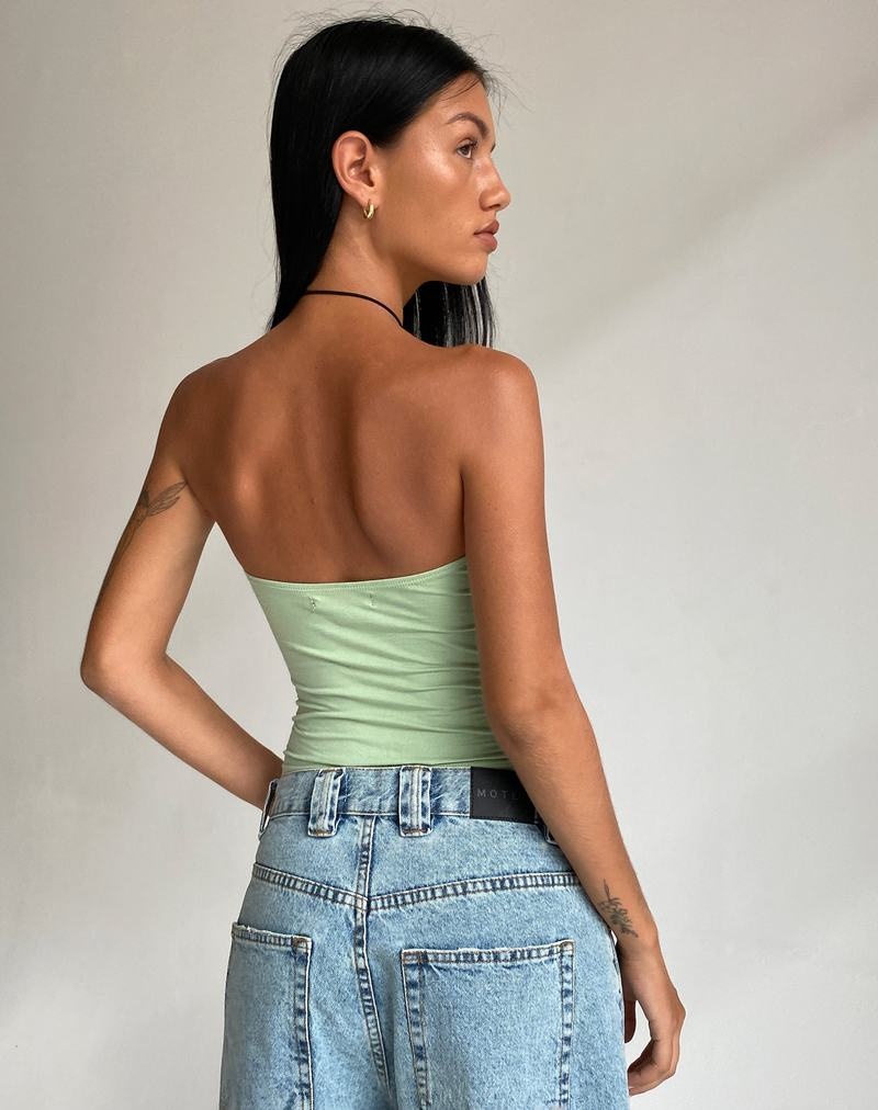 Silver Green Motel Rocks Dayu Crop Women's Bandeau | DWH6918QB