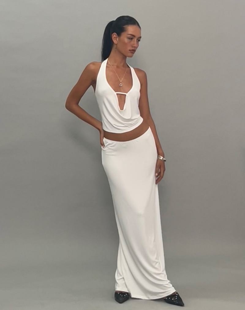 White Motel Rocks Rim Jersey Maxi Women's Skirts | HYM7815VI