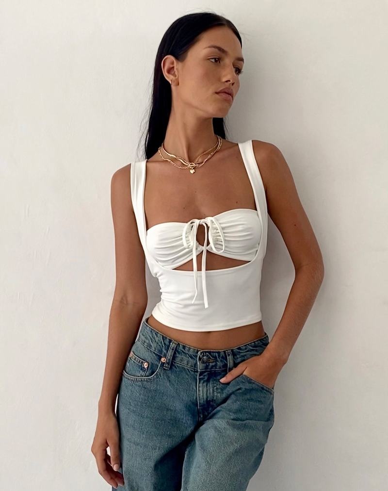 White Motel Rocks Ulani Women's Cropped Tops | UQE2281KG